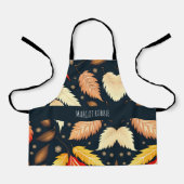 Winter vallende bladeren Bruin Retro Patroon Schort (Voorkant)