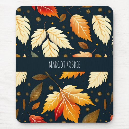 Winter vallende bladeren Sinaasappel Gradiënt Patr Muismat (Voorkant)