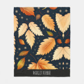 Winter vallende bladeren sneeuwvlokken Retro Patro Fleece Deken (Voorkant)