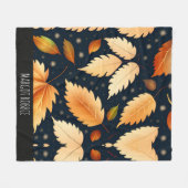 Winter vallende bladeren sneeuwvlokken Retro Patro Fleece Deken (Voorkant (Horizontaal))