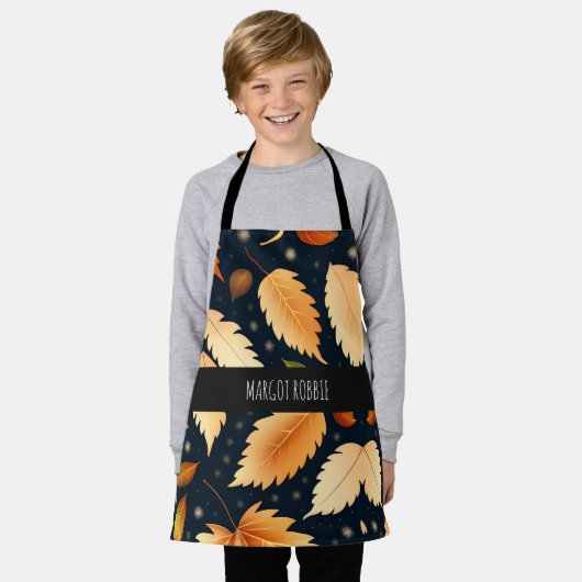 Winter vallende bladeren sneeuwvlokken Retro Patro Schort (Gedragen)