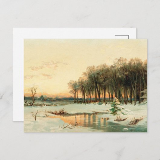 Winter van Alfred Thompson Bricher Briefkaart (Voorkant / Achterkant)