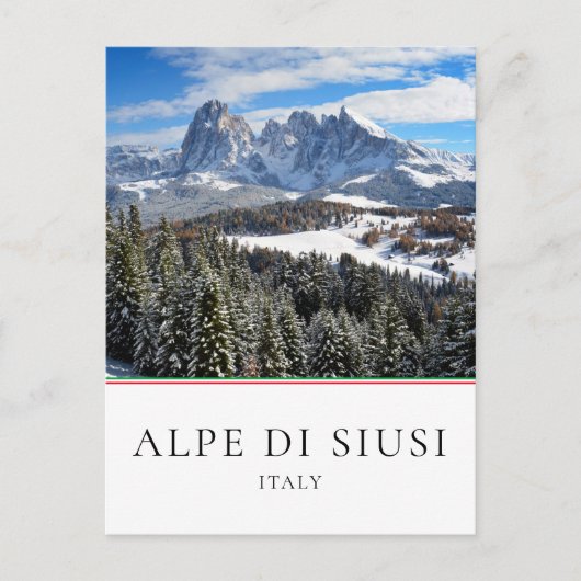 Winter van Alpe di Siusi, Italië Briefkaart (Voorkant)