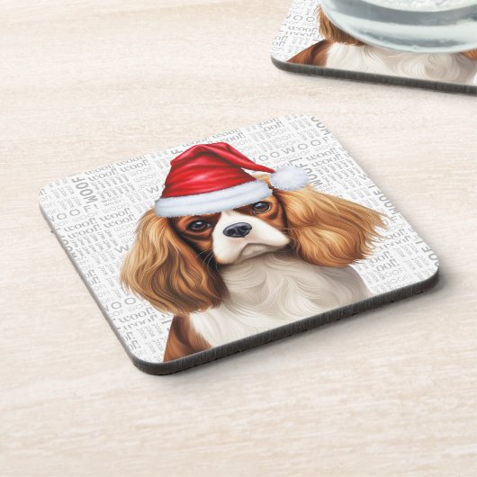 Winter van Cavalier King Charles Spaniel Dog Bier Onderzetter (Linkerzijde)