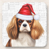 Winter van Cavalier King Charles Spaniel Dog Bier Onderzetter (Voorkant)