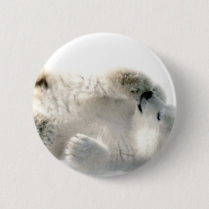 Winter van de Welp van de Ijsbeer de Leuke Ronde Button 5,7 Cm
