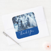 Winter van mooi paard Foto bedankt Vierkante Sticker (Envelop)