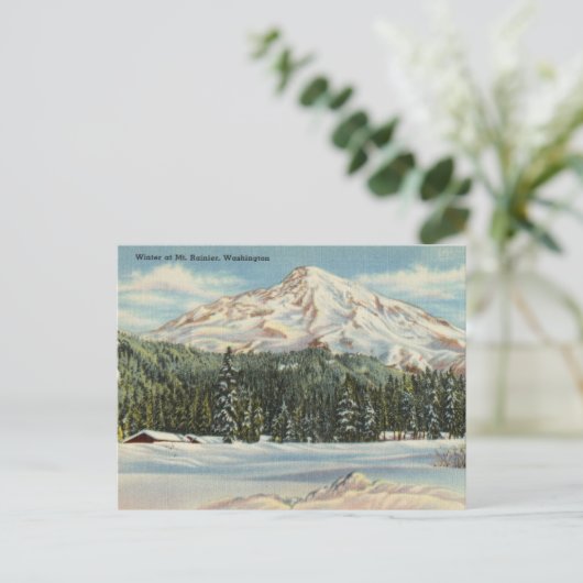  winter van Mt. Rainier, Washington Briefkaart