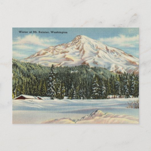  winter van Mt. Rainier, Washington Briefkaart (Voorkant)