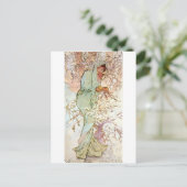 Winter van Mucha Briefkaart (Staand voorkant)