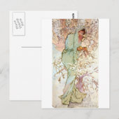 Winter van Mucha Briefkaart (Voorkant / Achterkant)