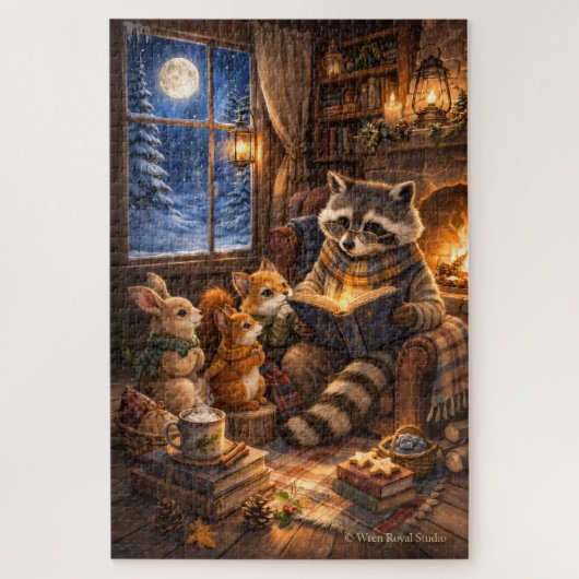 Winter Verhaaltijd bij Pinecone Hollow Legpuzzel (Verticaal)