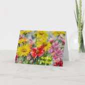 Winter Verjaardag Bloemen Sneeuw Verjaardag Kaart (Voorkant)