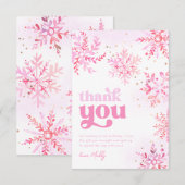 Winter Verjaardag Dank u kaart (Voorkant / Achterkant)