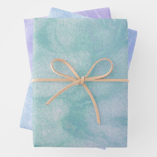 Winter Verjaardag Elegante Pastel Marble Wrapping  Inpakpapier Vel (In situ)