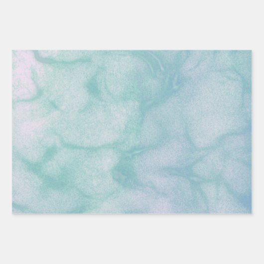 Winter Verjaardag Elegante Pastel Marble Wrapping  Inpakpapier Vel (Voorkant)