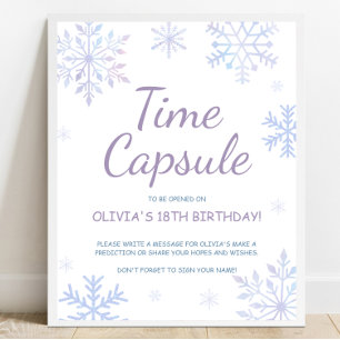 Winter Verjaardag Tijd Capsule teken Poster