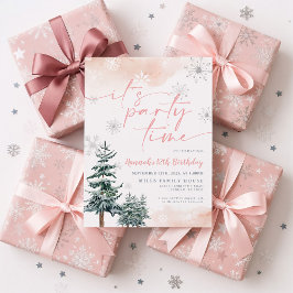 Winter verjaardag uitnodiging, het is feest tijd kaart