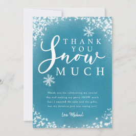 Winter Verjaardagsfeestje Jongen Bedankt Sneeuw Ve