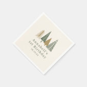 Winter verjaardagsfeestje servet (Hoek)