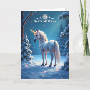 Winter Verjaardagskaart voor Paarden Kaart