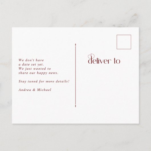 Winter Verloving Foto aankondiging bruiloft (Achterkant)