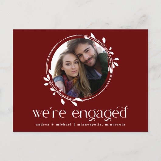 Winter Verloving Foto aankondiging bruiloft (Voorkant)