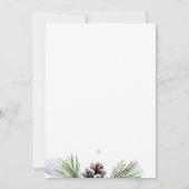 Winter verloving waterverf besneeuwde dennen sjabl kaart (Achterkant)