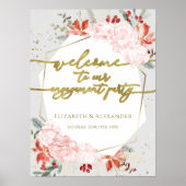 Winter Verlovingsfeest Welkomstbord Verguld Poster (Voorkant)