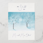 Winter Vernieuwing van de Gelofte 25 jaar Zilver Folie Uitnodiging (Voorkant)