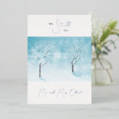 Winter Vernieuwing van de Gelofte 25 jaar Zilver Folie Uitnodiging (Staand Voorkant)