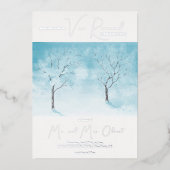 Winter Vernieuwing van Geloften Zilver Folie Uitnodiging (Voorkant)