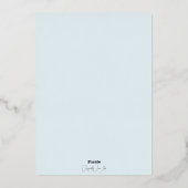 Winter Vernieuwing van Geloften Zilver Folie Uitnodiging (Achterkant)