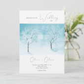 Winter Versheid Bruiloft Kaart (Staand voorkant)