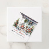 Winter Versierde Kerst Huis Cadeau Labels (In situ)
