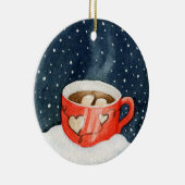 Winter-versiering met warme chocolade keramisch ornament (Rechts)