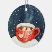 Winter-versiering met warme chocolade keramisch ornament (Links)