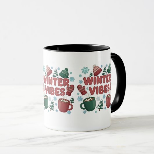 Winter Vibes" 2D puff Mok (Voorkant rechts)