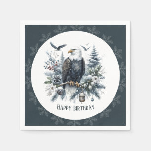 Winter Vibes Bald Eagle - Verjaardag Servet