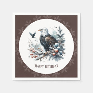 Winter Vibes Bald Eagle - Verjaardag Servet