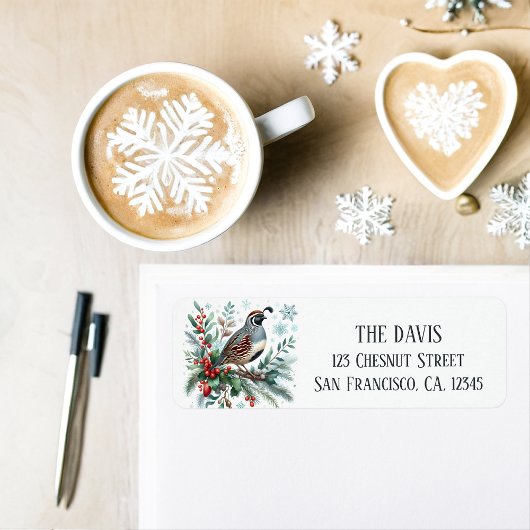 Winter Vibes California Quail - Retouradres Etiket