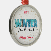 Winter Vibes Customize Metalen Ornament (Rechts)