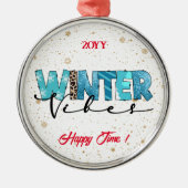 Winter Vibes Customize Metalen Ornament (Voorkant)
