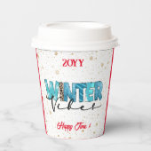 Winter Vibes Customize Papieren Bekers (Voorkant)