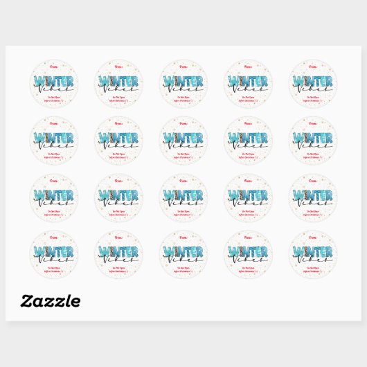 Winter Vibes Customize Ronde Sticker (Vel)