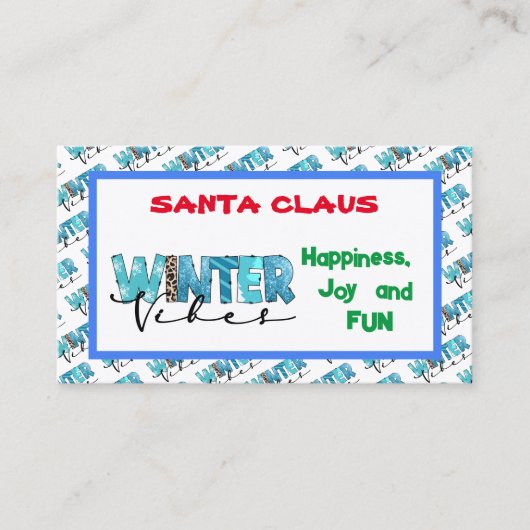 Winter Vibes Customize Visitekaartje (Voorkant)