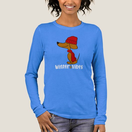 Winter Vibes Dachshund T-Shirt (Voorkant)