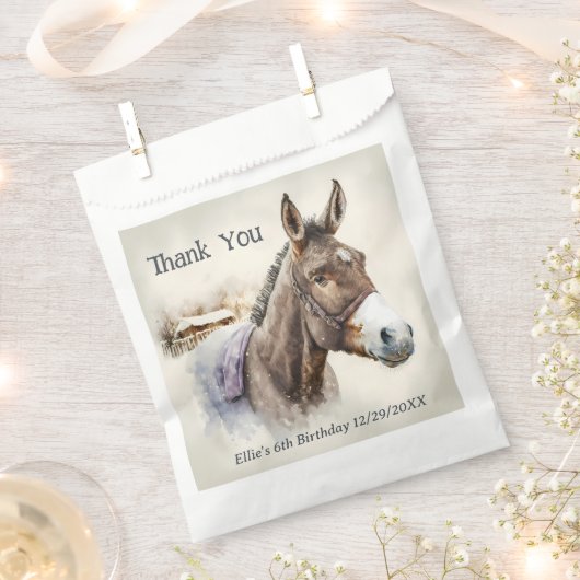 Winter vibes Donkey - Verjaardagsfeest - Bedankzakje (Geknipt)
