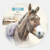 Winter vibes Donkey - Verjaardagsfeest - Ronde Sticker (Voorkant)