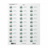Winter Vibes Feestelijke Walrus - Retouradres Etiket (Full Sheet)